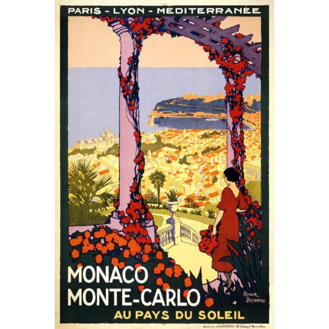 Monaco, Monte Carlo Color Lithograph (1 of 1)