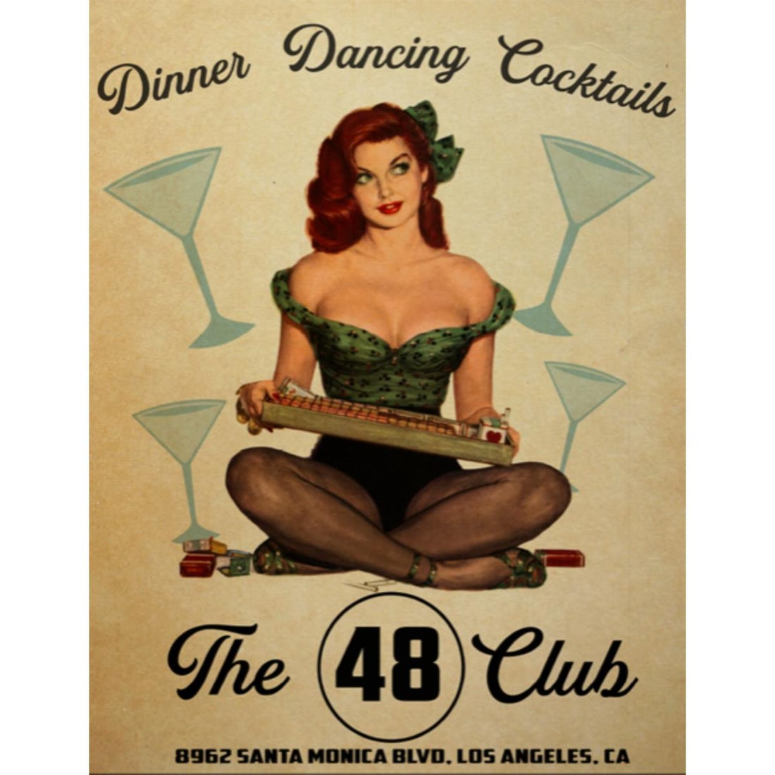 Los Angeles 48 Club Cocktails Metal Sign (1 of 1)