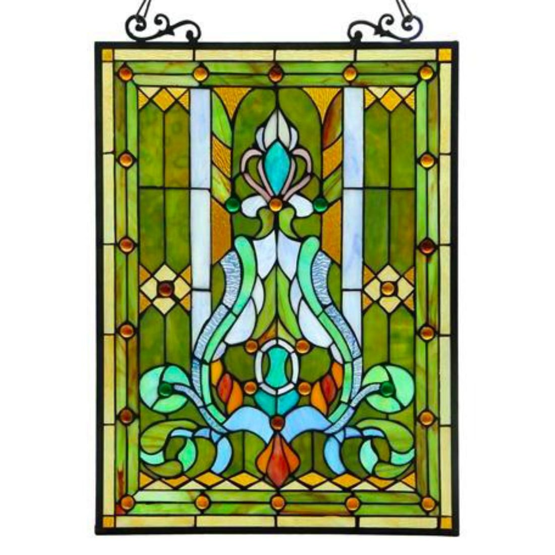 Art Nouveau Style Stained Art Glass Window (1 of 3)