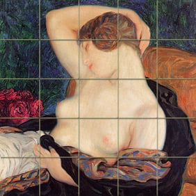 Art Deco Girl Ceramic Tile Mural