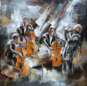 Cello Symphony Mixed Media Artwork
