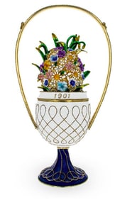 Flower Basket Russian Royal Trinket Jewel Box Egg