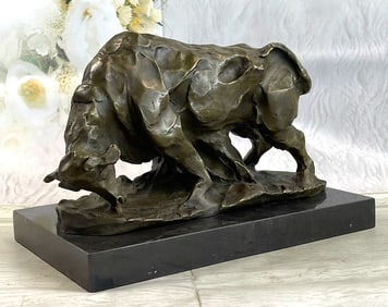 Abstract Charging Bull Bronze Sculpture