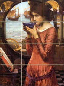 After Waterhouse, Destiny Ceramic Art Tile Mural