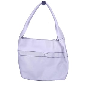 Large Size Halston Gray Leather Purse, Handbag