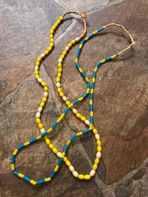 Pair of African Sand Cast Trade Bead Necklaces