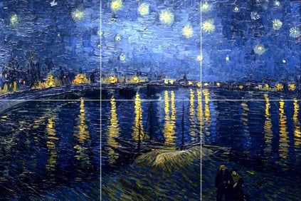 After Van Gogh, Starry Night Ceramic Tile Mural