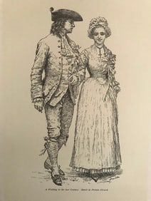 19thc India Proof Engraving, Wedding Couple