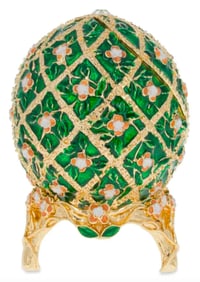 Rose Trellis Trinket Jewel Box Egg