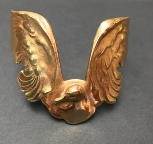 Art Nouveau Style Brass Bird, Duck In Flight Bracelet