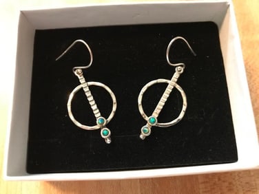 Fire Opal Sterling Silver Modern Earrings