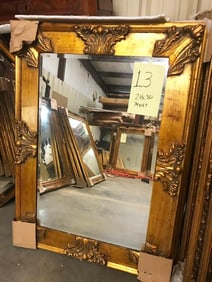 Carved Florentine Giltwood Beveled Mirror