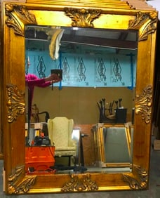 Large Florentine Style Gold Gilt Beveled Mirror