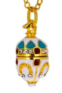 Russian Royal Horse, Horseshoe Brass Egg Necklace