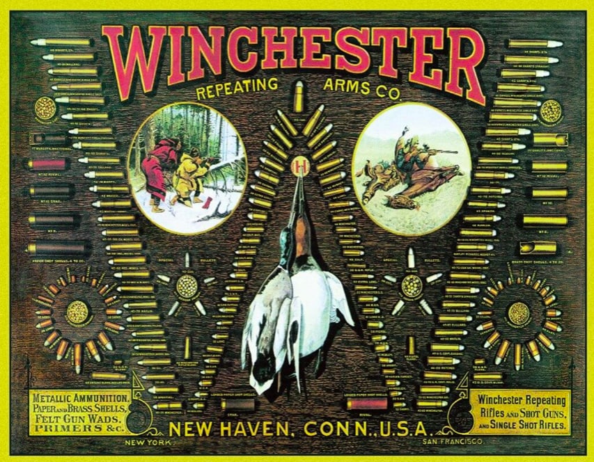 Winchester Bullet Board Metal Pub Bar Sign (1 of 1)