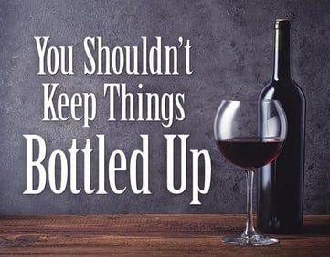 Keep Things Bottled Up Wine Bar Metal Sign