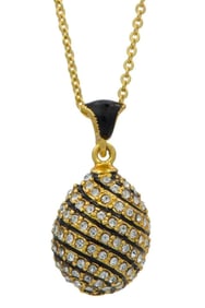 Crystal Spire Swarovski Egg Pendant Necklace