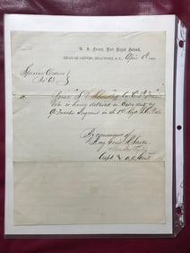 1863 Civil War Signed Special Orders, Brig Gen Rufus Saxton