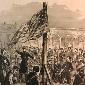19thc Engraving, Ft Sumter, Major Anderson Engraving