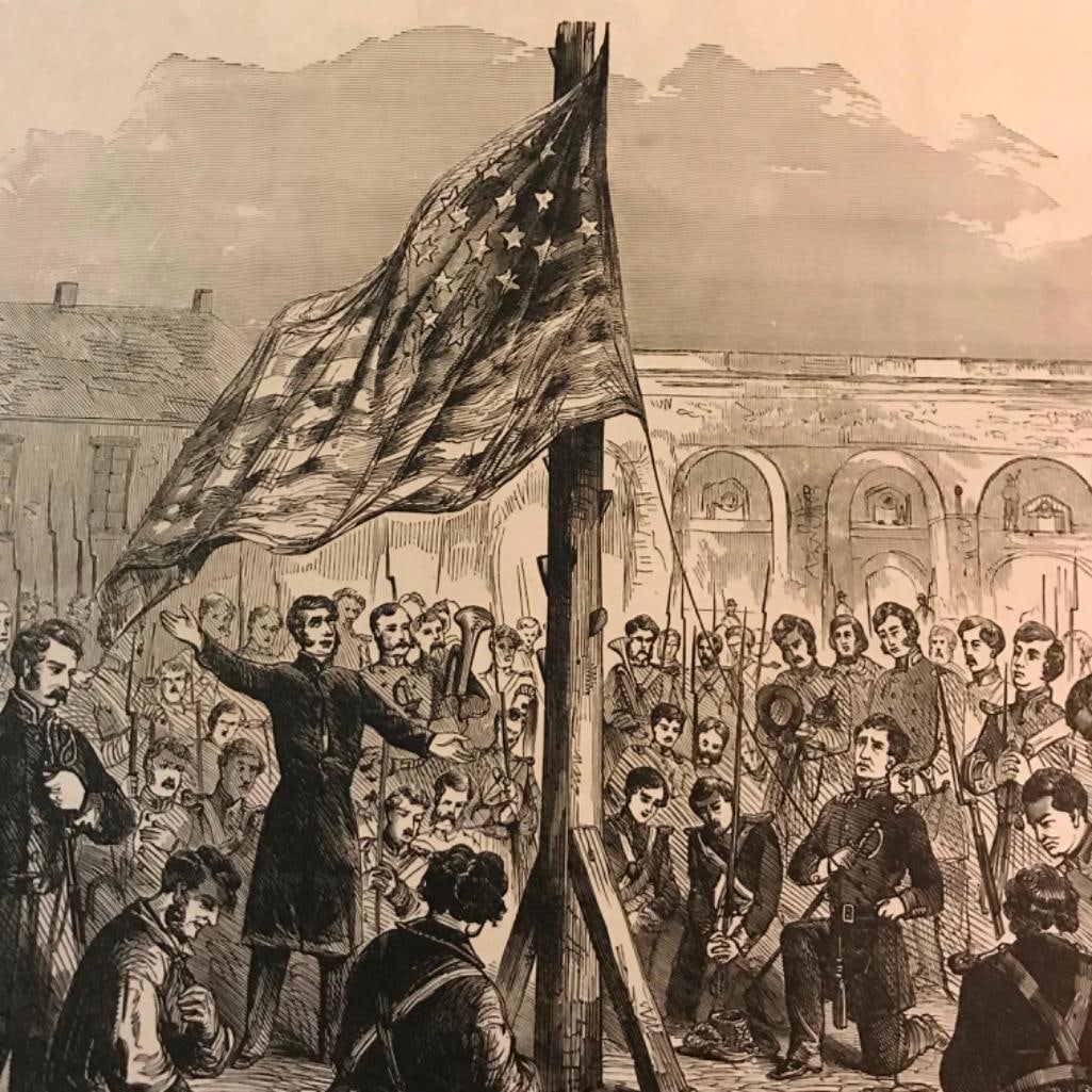 19thc Engraving, Ft Sumter, Major Anderson Engraving (1 of 4)