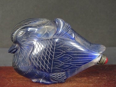Vintage Peking Glass Mandarin Duck Snuff Bottle