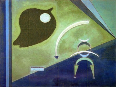 Abstract Kandinsky Ceramic Art Tile Mural