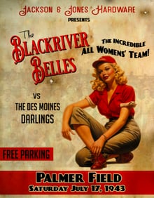 Women's Baseball Metal Pub Bar Sign
