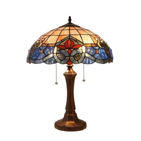 Victorian Style Stained Art Glass Table Lamp