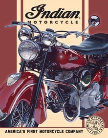 Indian Motorcycle Metal Pub Bar Sign