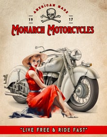 Monarch Motorcycles Metal Pub Bar Sign