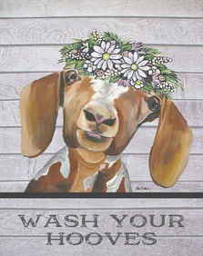 Wash Your Hooves Metal Door Sign