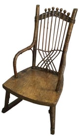 Late 19thc Child's Cane Rocking Chair