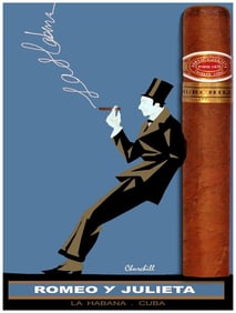 Romeo Julieta Cuban Cigar Color Lithograph Print