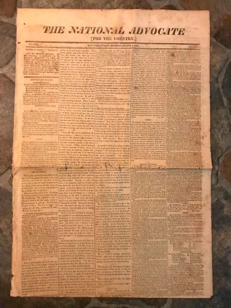 Rare 200+ yr old New York Newspaper (1 of 3)
