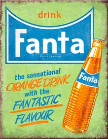 Fanta Orange Metal Pub Bar Sign