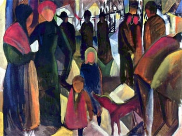After Macke, Farewell, Ceramic Art Tile