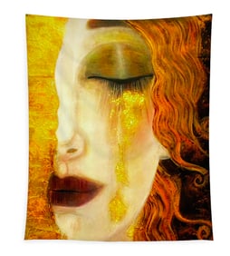 After Klimt Freya's Golden Tears Printed Table Cover
