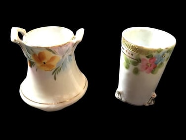 Pair of Vintage Nippon Floral Toothpick Holders