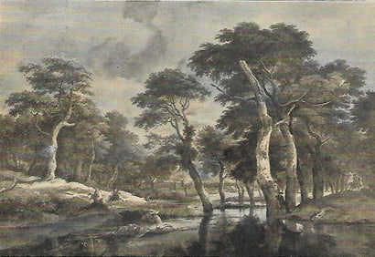 Vintage c1920’s Half-tone Print, #710 Landscape, The Hunt