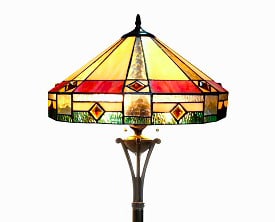 Mission Style Stained Art Glass Floor Lamp