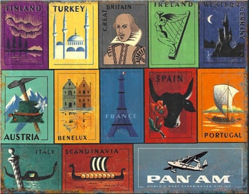 Pan Am Metal Travel Sign