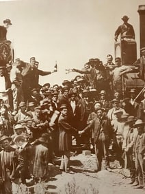 Engineers Joining Union Pacific Railroads Photo Print
