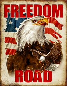Freedom Road Eagle Metal Pub Bar Sign