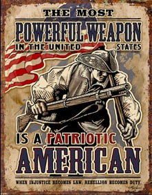 Patriotic American Metal Pub Bar Sign