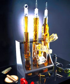 Gun Rack Firearms Whiskey Decanters Set