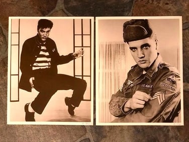 Pair of Vintage Elvis Photo Prints