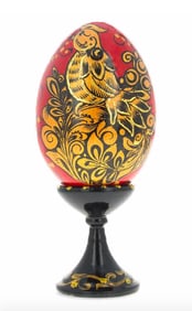 Russian Golden Bird Wooden Egg