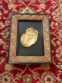 Early 20thc Art Nouveau Brass Nymph Framed Tray