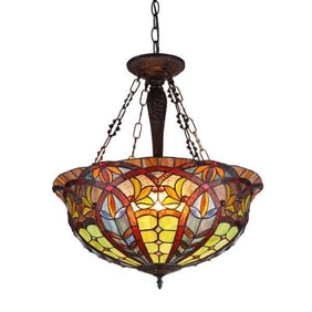 Stained Glass Inverted Ceiling Pendant Light