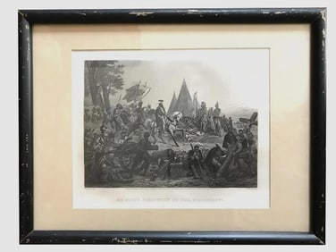19thc De Soto Discovery Of Mississippi Engraving
